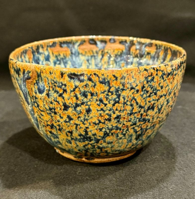 Brown Stoneware Bowl with Mixed Glaze.