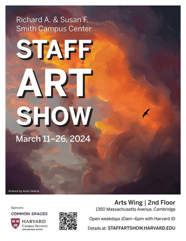 Smith Campus Center Staff Art Show Poster. March 11-26, 2024.