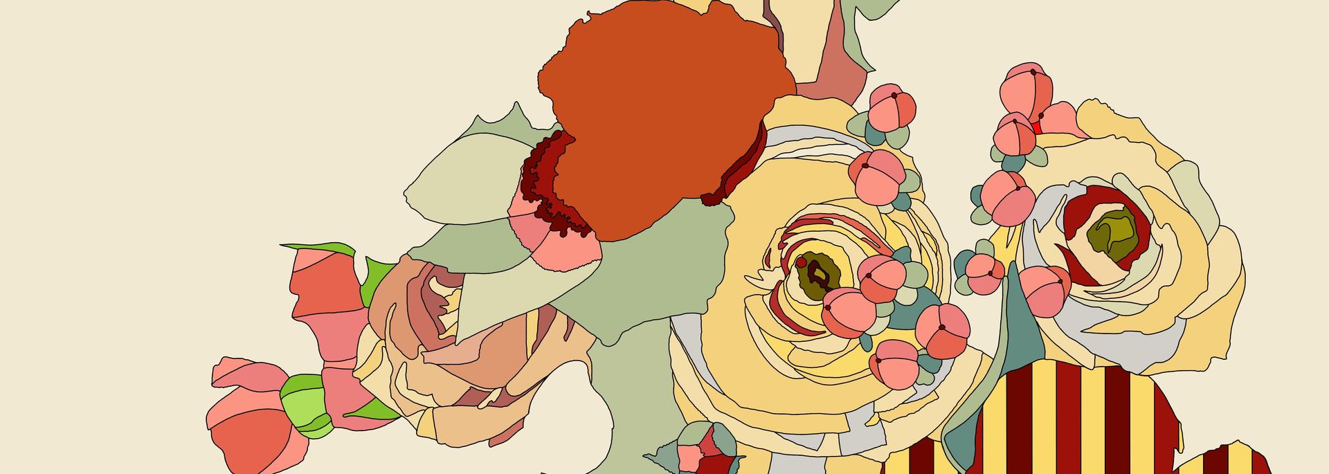 Digital still life flowers.